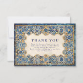 Royal Blue Islamic Wedding Bedankkaart (Voorkant)