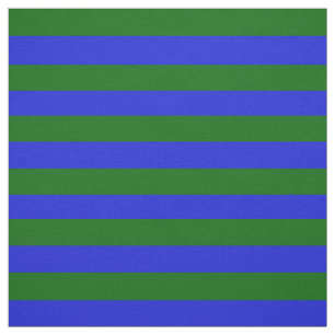 Royal blue, Island groene strepen, strepen Stof