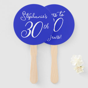 Royal Blue juicht 30 jaar 30ste verjaardagsfeest Handwaaier
