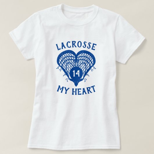 Royal Blue Lacrosse Mon Coeur T-shirt (Design devant)