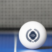 Royal-Blue Laurel Wreath Crest Custom Monogram Pingpongballen (Net)