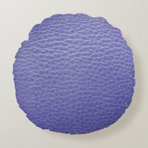 Royal Blue Leather Look Imprimer Coussin rond