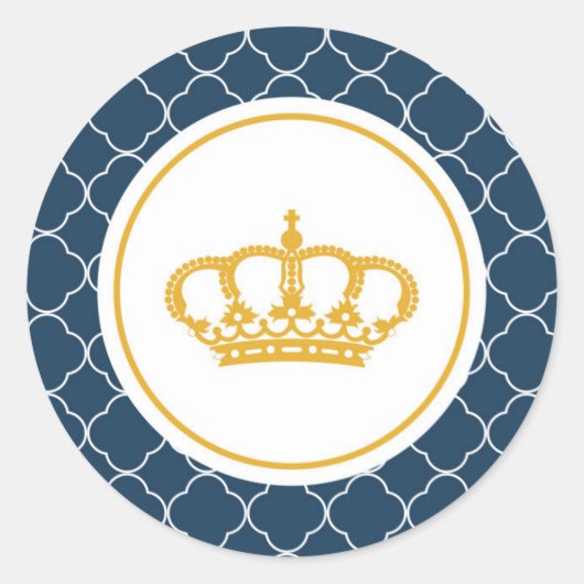 Royal Blue Little Prince Crown Sticker (Voorkant)