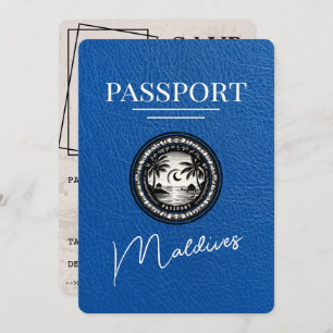 Royal Blue Maldives Passport Bewaar de datum Save The Date