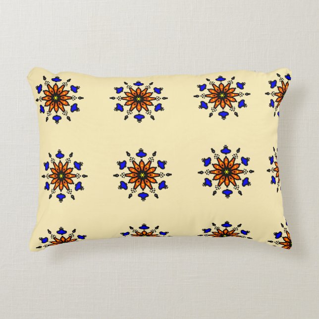 Royal Blue Mandala Accent Kussen (Voorkant)