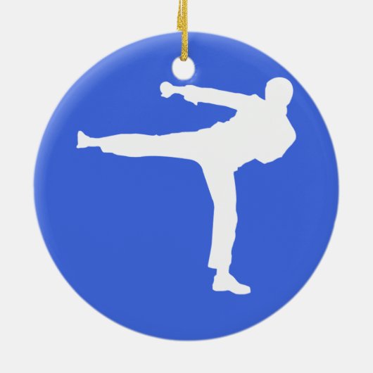 Royal Blue Martial Arts Keramisch Ornament (Achterkant)