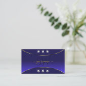 Royal Blue met Gold Decor Diamonds en Monogram Visitekaartje (Staand voorkant)
