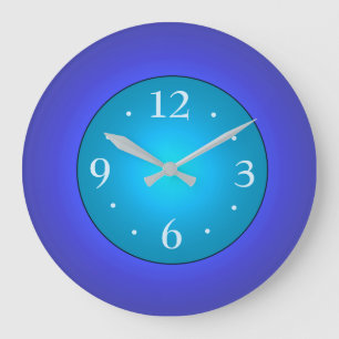 Royal Blue met Green Aqua Center Wall Clock Grote Klok