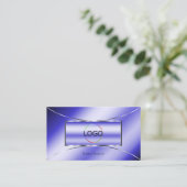 Royal Blue met Silver Decor en Logo Professional Visitekaartje (Staand voorkant)