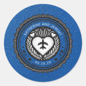 Royal Blue Mexico Passport Ronde Sticker (Voorkant)