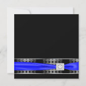 Royal Blue Modern Dot Black White Classy Kaart (Achterkant)