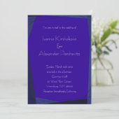 Royal Blue Modern Geometry Wedding Invitations (Debout devant)