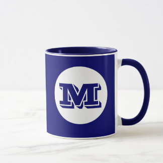 Royal Blue Monogram Custom Printed Coffee Mok