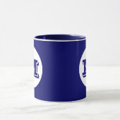 Royal Blue Monogram Custom Printed Coffee Mok (Midden)