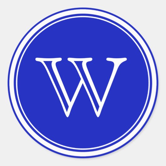 Royal Blue Monogram Envelope zegels voor pleisters (Voorkant)