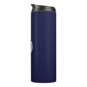 Royal Blue Monogram Stylish Modern Minimalist Thermosbeker (Geroteerd rechts)