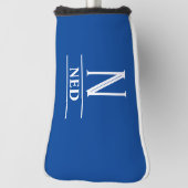 Royal Blue Monogrammed Putter Head Hoesje Golfheadcover (Draai 90)