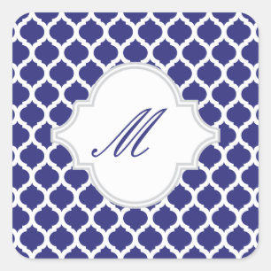 Royal Blue Moroccan Pattern-stickers Vierkante Sticker