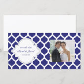 Royal Blue Moroccan Save the Date Photo Cards (Voorkant / Achterkant)
