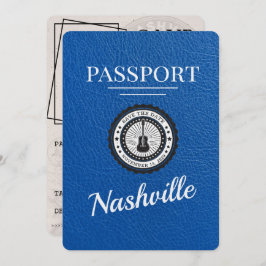 Royal Blue Nashville Passport Bewaar de datum Save The Date