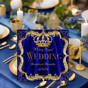 Royal Blue Navy Wedding Gold Crown 2 Kaart