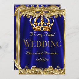 Royal Blue Navy Wedding Gold Crown 3 Kaart