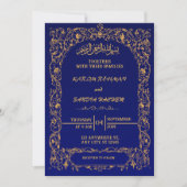 Royal Blue Nikah Faire-part de mariage musulman is (Devant)