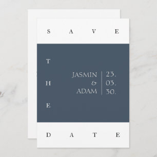 Royal Blue Opulence Minimale foto bruiloft Save The Date