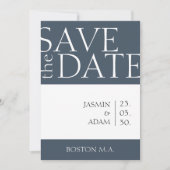 Royal Blue Opulence Minimale Typografie Bruiloft Save The Date (Voorkant)