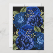 ROYAL BLUE OR FLORAL ÉLÉGANT INVITATION MARITIME (Dos)