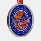 Royal Blue, Orange Cheer Coach ornements de Noël (Droite)