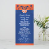 Royal Blue, Orange Floral, Programme de mariage de (Debout devant)