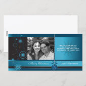 Royal - Blue ornement carte photo de Noël de Noël (Devant / Derrière)