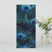 Royal Blue Paarse Pauw Trouwprogramma's Programma (Staand voorkant)