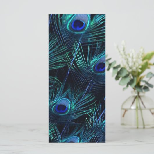 Royal Blue Paarse Pauw Trouwprogramma's Programma (Staand voorkant)