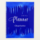 Royal blue paint druppels naam afspraak 2026 planner (Voorkant)