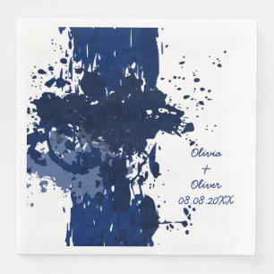 Royal-Blue Paint Splatter Servet
