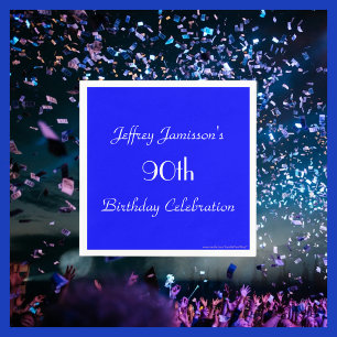 Royal Blue Paper Napkins, 90th Birthday Party Servet