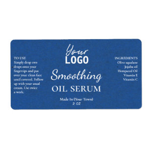 Royal Blue Paper Texture Smoothing Oil Serum Label