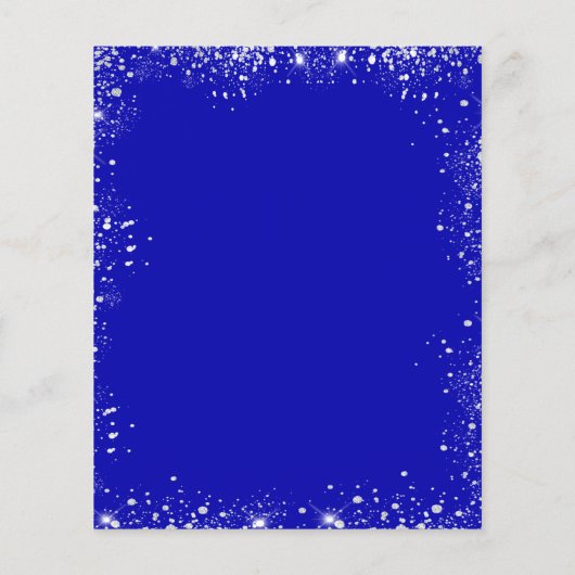 Royal blue parties scintillant mariage menu (Dos)