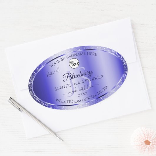 Royal Blue Parties scintillant Produit Étiquettes  (Enveloppe)