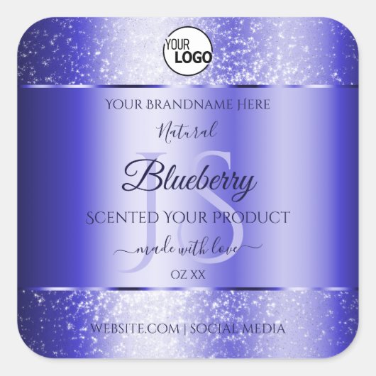 Royal Blue Parties scintillant Produit Étiquettes  (Devant)