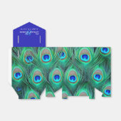 Royal Blue Peacock bruiloft Bedankdoosjes (Uitgevouwen)