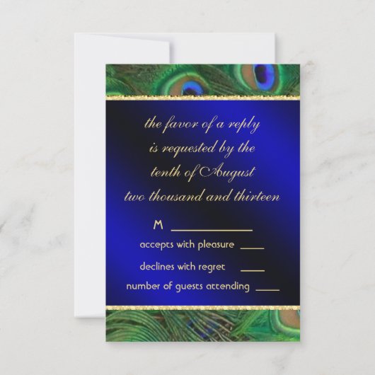 Royal Blue Peacock RSVP (Dos)