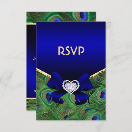 Royal Blue Peacock RSVP (Devant / Derrière)