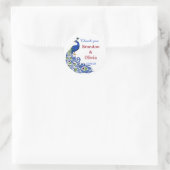 Royal Blue Peacock Wedding Stickers & Labels (Sac)