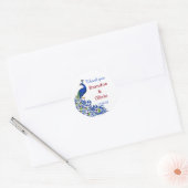 Royal Blue Peacock Wedding Stickers & Labels (Enveloppe)
