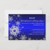 Royal Blue Pearl Snowflake fête de Noël RSVP (Devant)
