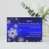 Royal Blue Pearl Snowflake fête de Noël RSVP (Debout devant)