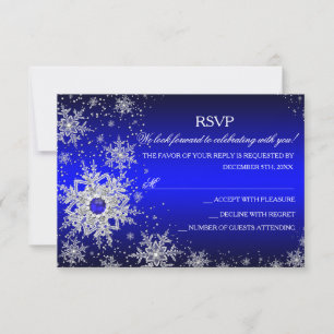 Royal Blue Pearl Snowflake fête de Noël RSVP